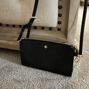 Tory Burch black pebble leather crossbody